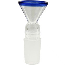 Wholesale Stained Glass Cone 19mm Bowl Pipe - Blue (6 cm)