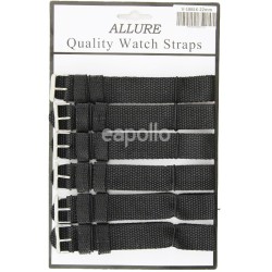 Wholesale Allure Nylon Watch Straps 20mm - Black