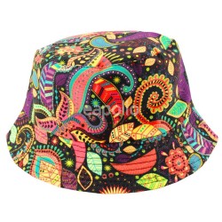 Wholesale Adults Bucket Hat - Multi-Coloured Flower Design
