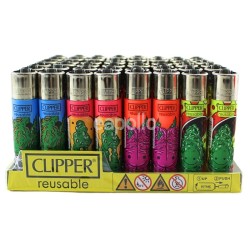 Wholesale Clipper Reusable Lighters "Strange Leaf" Design - Assorted 