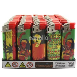 Wholesale Flamejack Rasta Design Electronic Lighters - Assorted 
