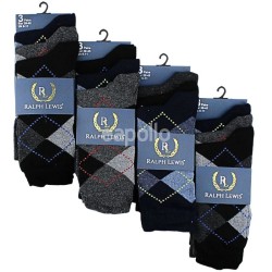 Wholesale Men's Ralph Lewis Socks - "Argyle" Design (3 Pack) - Assorted Colours and Designs