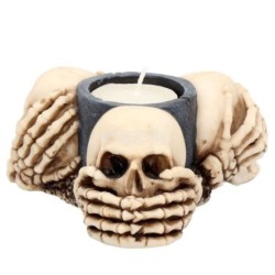 Wholesale Three Wise Skulls Tealight Holder 11cm