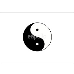 Yin Yang (White) Flag - 5ft x 3ft