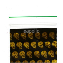 Wholesale Zipper Grip Seal Bags- Gold Skull Print (50x50mm)