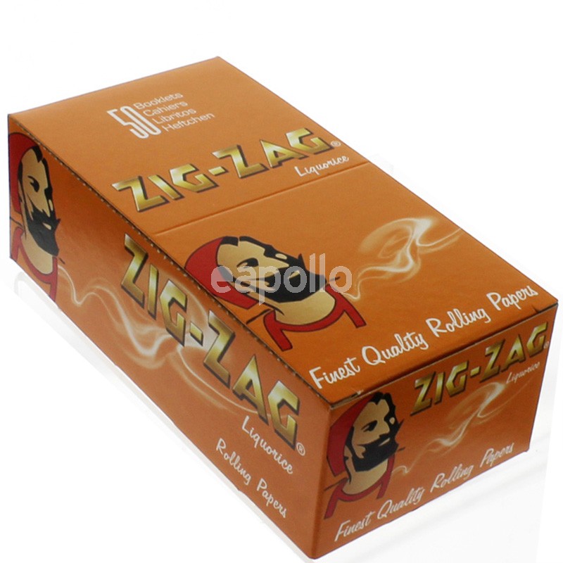 ZIG-ZAG LIQUORICE flavour GUMMED Rolling Paper box of 50 