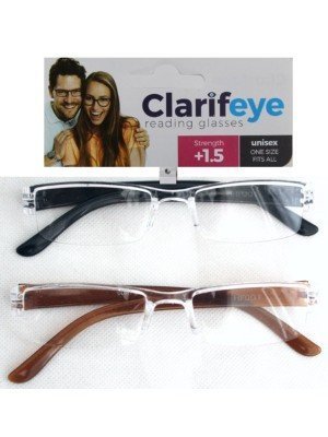 Clarifeye Reading Glasses +1.5 - Assorted Colours 