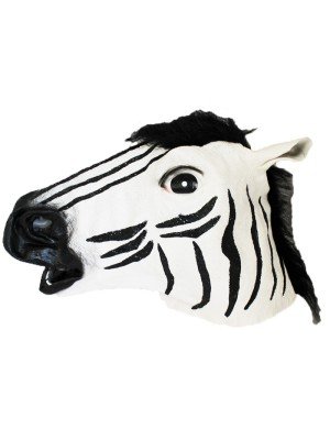 Adult Zebra Head Latex Mask
