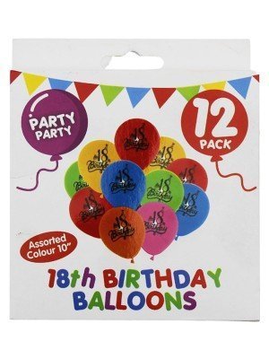 Printed 18th Birthday Balloons 10" - 12pcs (Assorted)