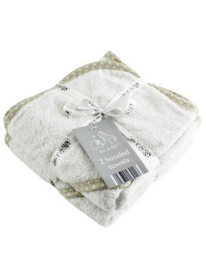 Wholesale 2 Hooded Elli & Raff 100% Cotton White Towels 
