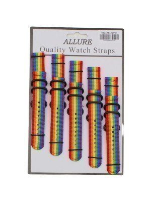 Wholesale Allure Nylon Watch Straps - Rainbow - 20mm