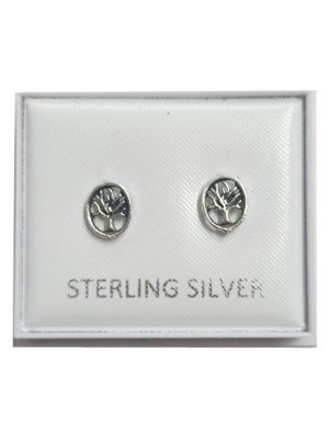 Sterling Silver Tree Of Life Design Stud 