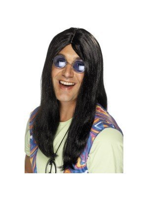 Neil Hippy Wig With Side Parting - Black 