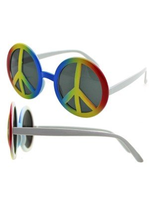 Unisex Rainbow Peace Sign Sunglasses
