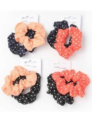 Wholesale Polka Dot Fabric Scrunchies- Assorted Colours