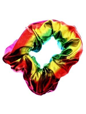 Wholesale Metallic Effect Rainbow Scrunchies