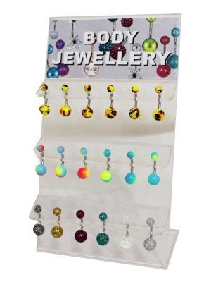 Acrylic Belly Bars (Printed Assorted Designs) - 10mm