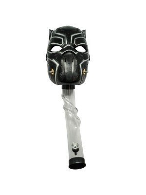 Acrylic W-Pipe With Black Cat Gas Mask 