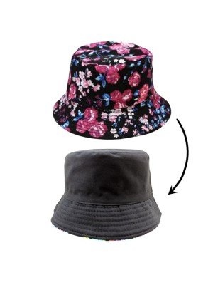 Adults Reversible "Floral " Design Bucket Hat 