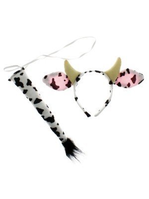 Animal Ear And Tail Set - Cow Design