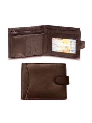 Leather Bifold RFID Wallet With Stud Closure 