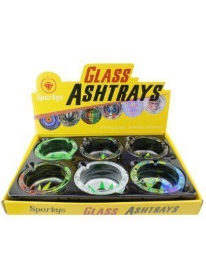 Wholesale Sparkys Glass Ash-Tray - Assorted 