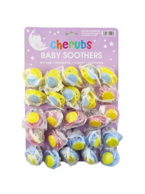 Wholesale Cherubs Baby Soothers - Assorted Colours (On a Card)