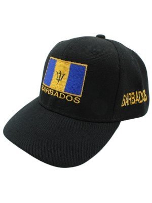 Barbados Flag Baseball Cap - Black