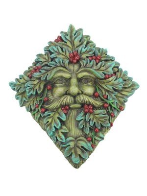 Berry Beard Tree Spirit Green Man Plaque - 24cm 