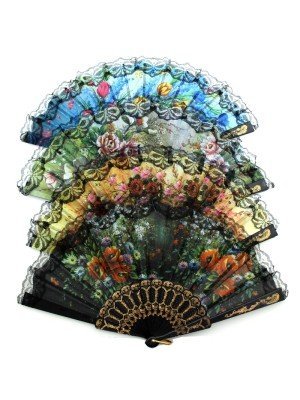 Black Peacock Fan - Assorted Designs