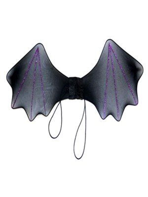 Black/Purple Glitter Bat Wings - 60cm x 19cm