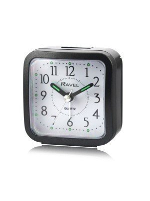 Wholesale Ravel Mini Bedside Quartz Alarm Clock- Black