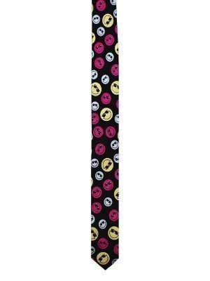 Black Tie With Assorted Colour Smiley Faces