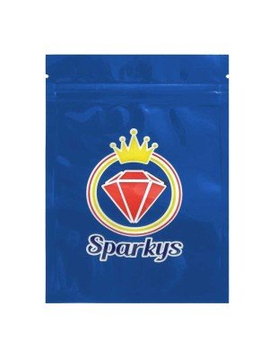 Wholesale Grip Seal Printed Resealable Bags- Sparkys - Blue (150x100mm)