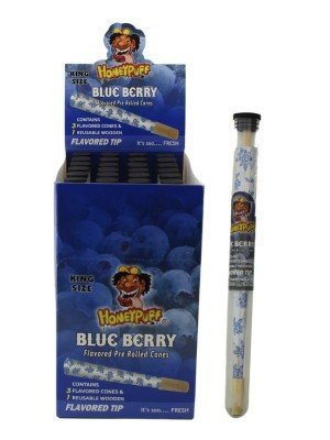 Wholesale HoneyPuff Flavoured Cones With Wood Tip - Blueberry 