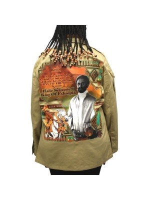 King Of Ethiopia Buttoned Shirt Jacket - Khaki Green