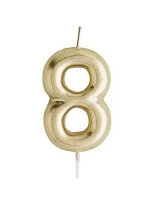 Cake Candle No. 8 - Gold (6cm)