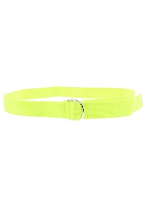 Canvas Webbing Belt With Silver D-Ring Buckle - Neon Yellow 