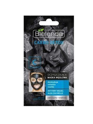 Wholesale Bielenda Carbo Detox Cleaning Carbon Mask For Dry and Sensitive Skin Chlorella 8g 