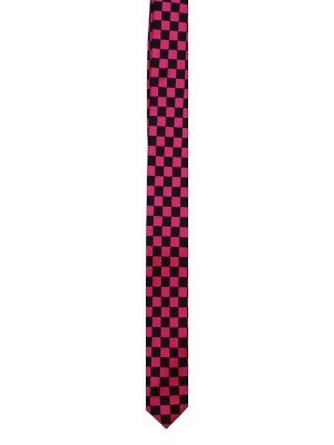 Chequered Pink & Black Tie