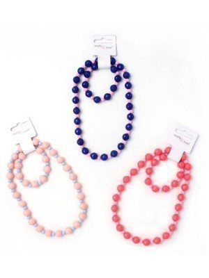 Children's Bracelet & Necklace Set - Assorted Colours 