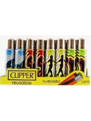Clipper Flint Reusable "Happy Sports" Design Lighters - Assorted 