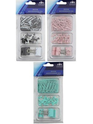 Wholesale Clips & Pin Set (Pack of 100 Pcs) - Assorted Colours 