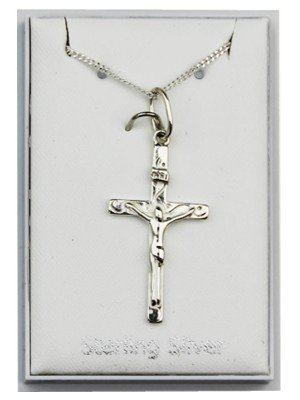 Wholesale Sterling Silver Crucifix Design Necklace (26mm)