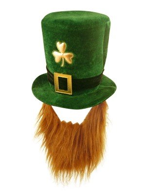 St Patrick Style Top Hat With Beard