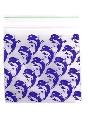 Wholesale Grip Seal Printed Resealable Bags - Dolphin (2'' x 2'')