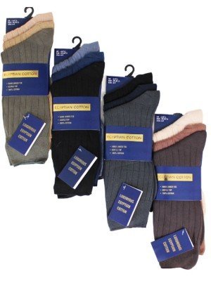 Men’s Egyptian Cotton Socks (3 Pair Pack) - Assorted Colours 