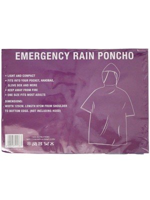 Wholesale Emergency Rain Poncho One Size - Dark Blue
