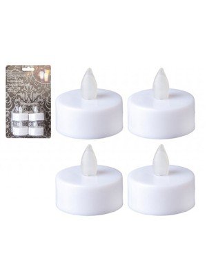 Flickering Battery Operated Tealights - Pack of 4