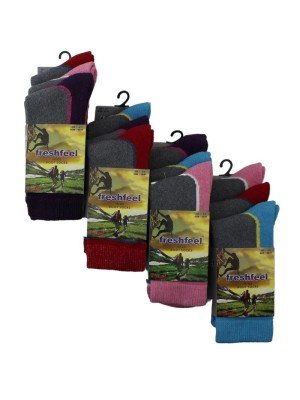 Ladies Cotton Rich Hike Boot Socks (3 Pair Pack) - Asst.
